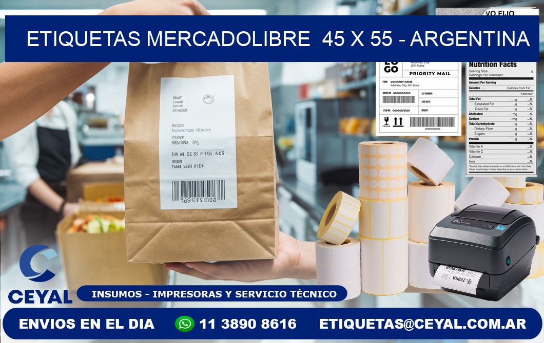 ETIQUETAS MERCADOLIBRE  45 x 55 - ARGENTINA