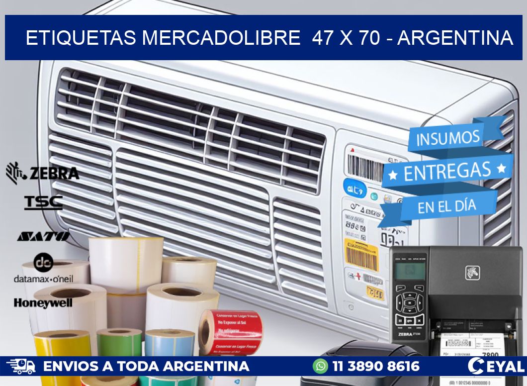 ETIQUETAS MERCADOLIBRE  47 x 70 - ARGENTINA