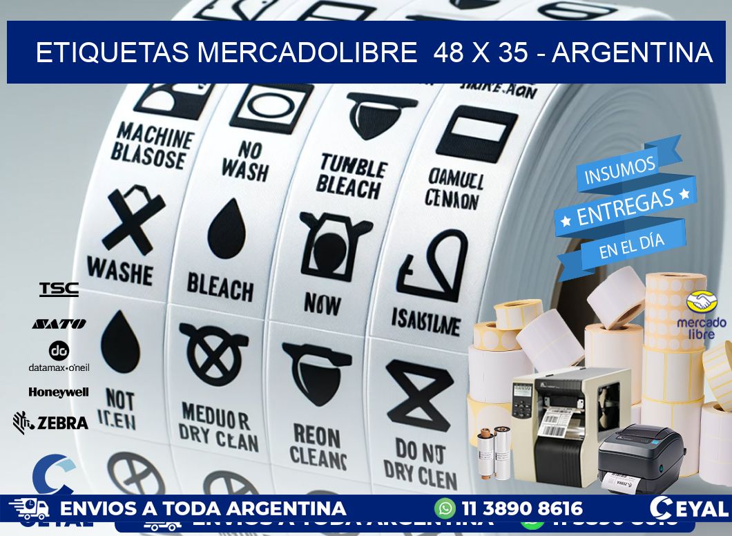 ETIQUETAS MERCADOLIBRE  48 x 35 - ARGENTINA