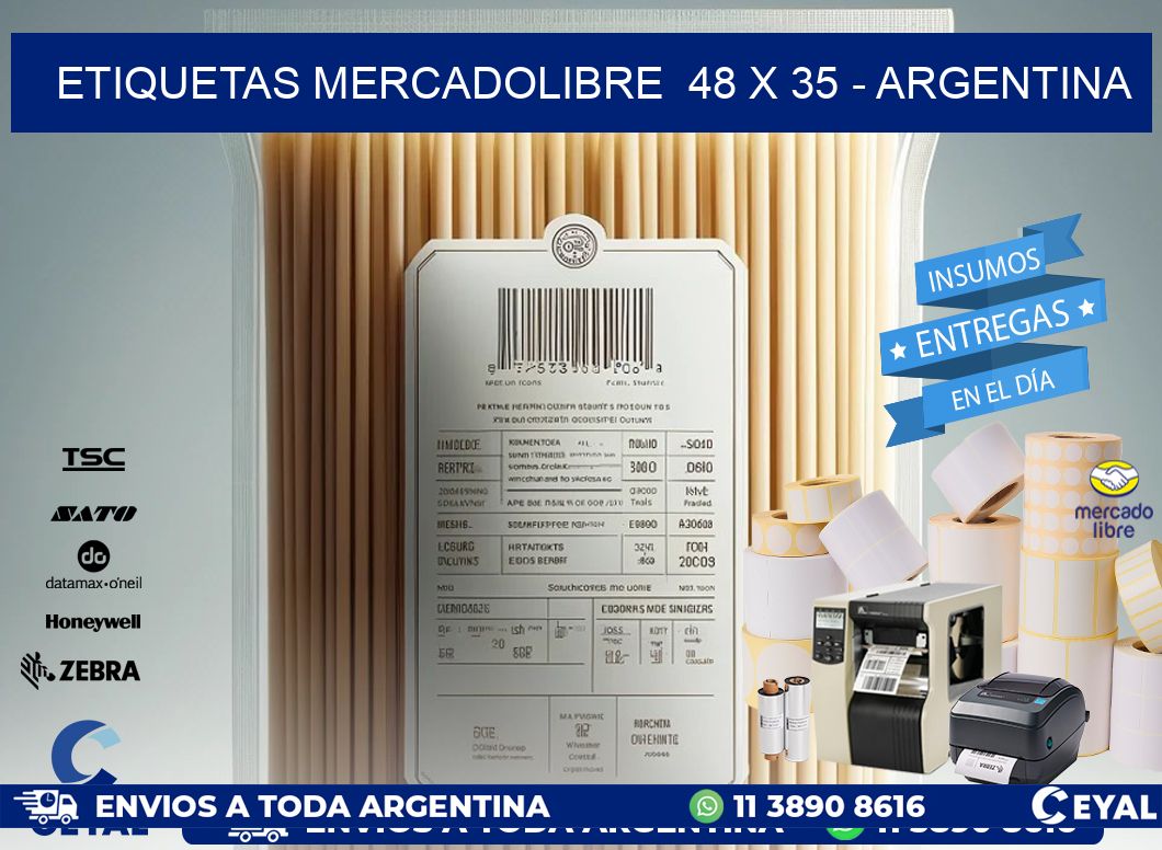 ETIQUETAS MERCADOLIBRE  48 x 35 - ARGENTINA