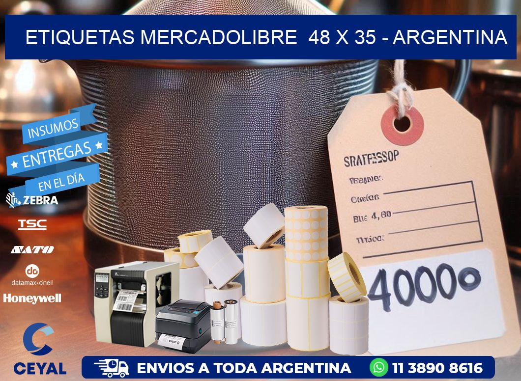 ETIQUETAS MERCADOLIBRE  48 x 35 - ARGENTINA