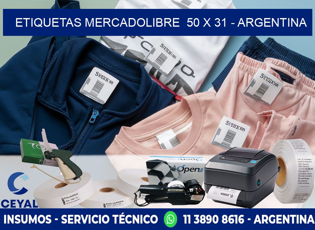 ETIQUETAS MERCADOLIBRE  50 x 31 - ARGENTINA