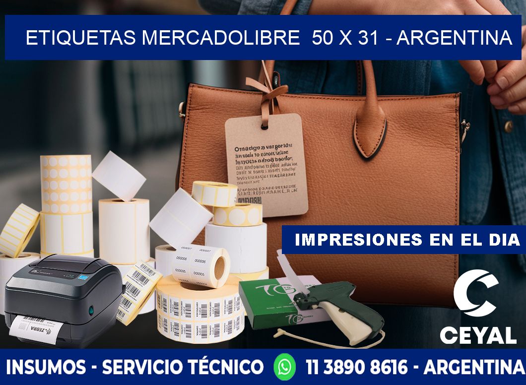 ETIQUETAS MERCADOLIBRE  50 x 31 - ARGENTINA