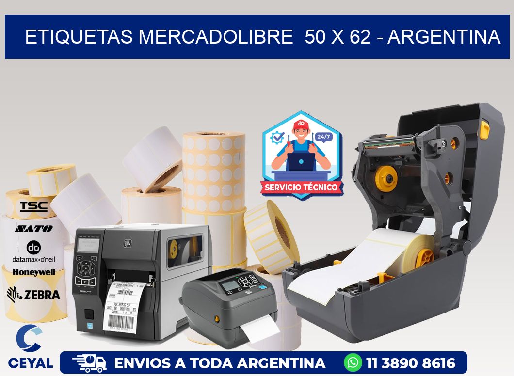 ETIQUETAS MERCADOLIBRE  50 x 62 - ARGENTINA