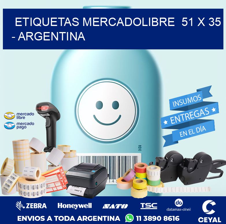 ETIQUETAS MERCADOLIBRE  51 x 35 - ARGENTINA