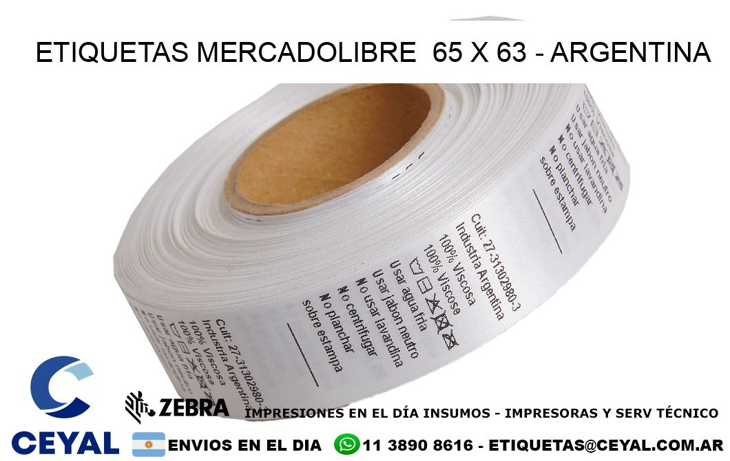 ETIQUETAS MERCADOLIBRE  65 x 63 - ARGENTINA