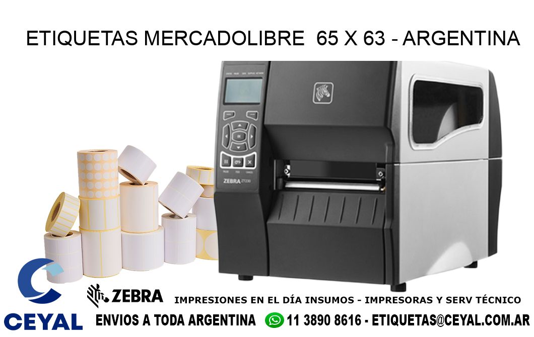 ETIQUETAS MERCADOLIBRE  65 x 63 - ARGENTINA