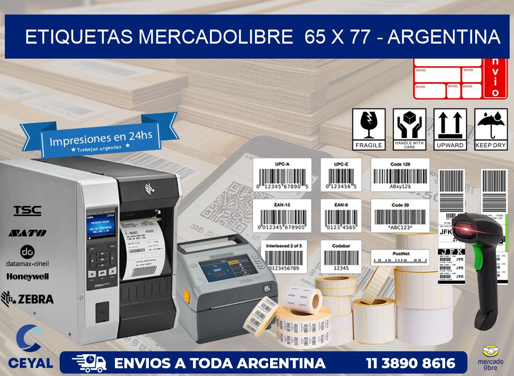 ETIQUETAS MERCADOLIBRE  65 x 77 – ARGENTINA