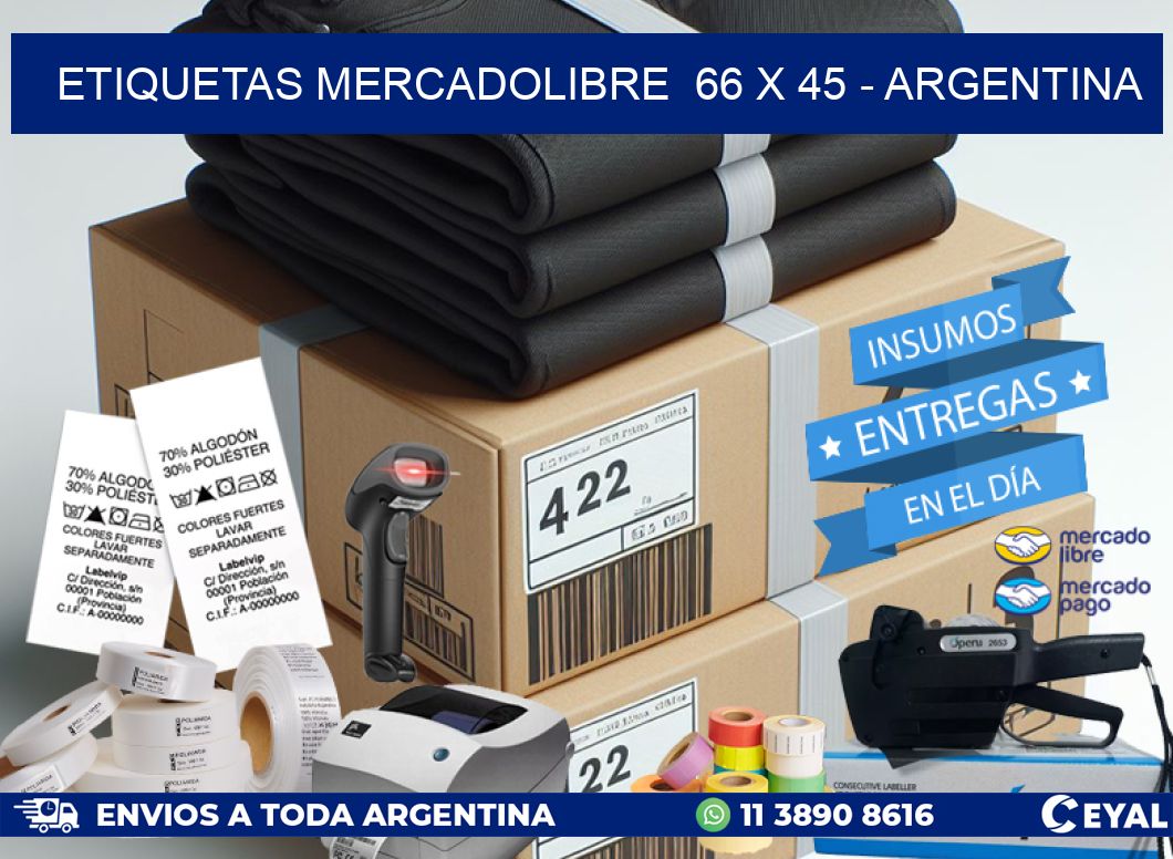 ETIQUETAS MERCADOLIBRE  66 x 45 – ARGENTINA