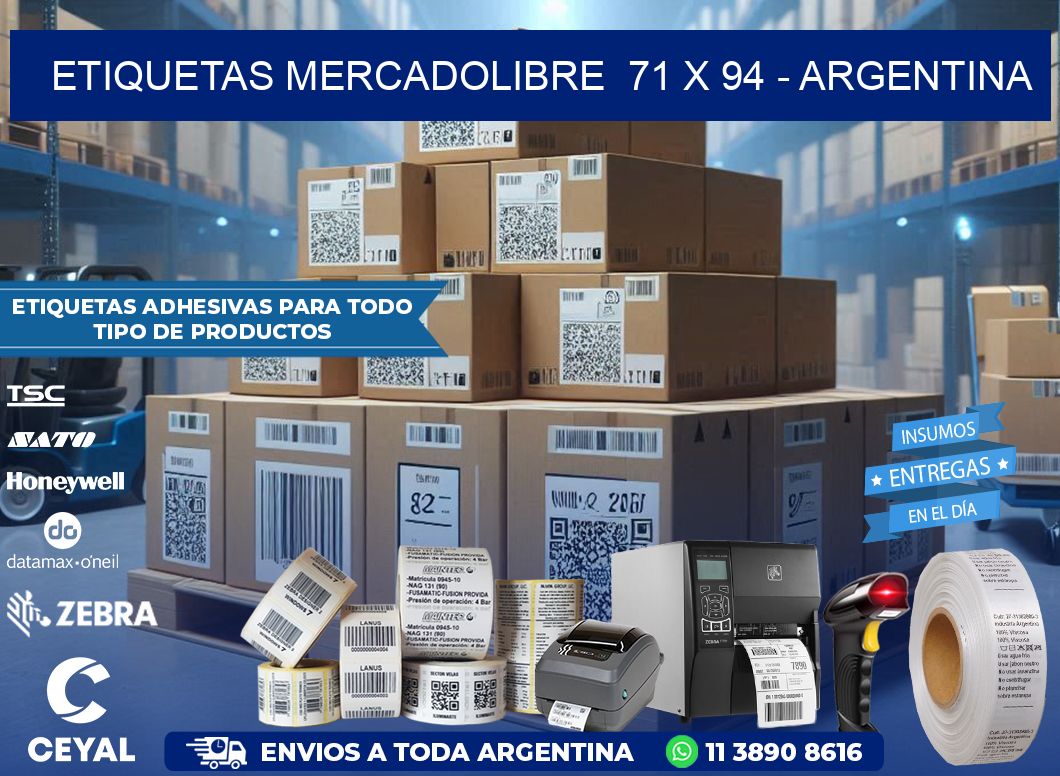 ETIQUETAS MERCADOLIBRE  71 x 94 – ARGENTINA