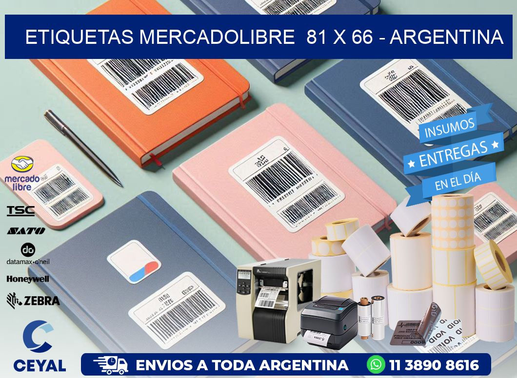 ETIQUETAS MERCADOLIBRE  81 x 66 - ARGENTINA