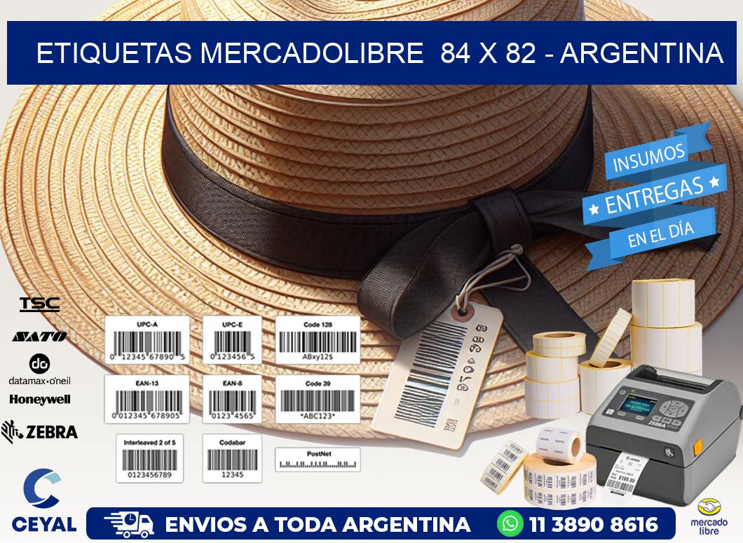 ETIQUETAS MERCADOLIBRE  84 x 82 - ARGENTINA