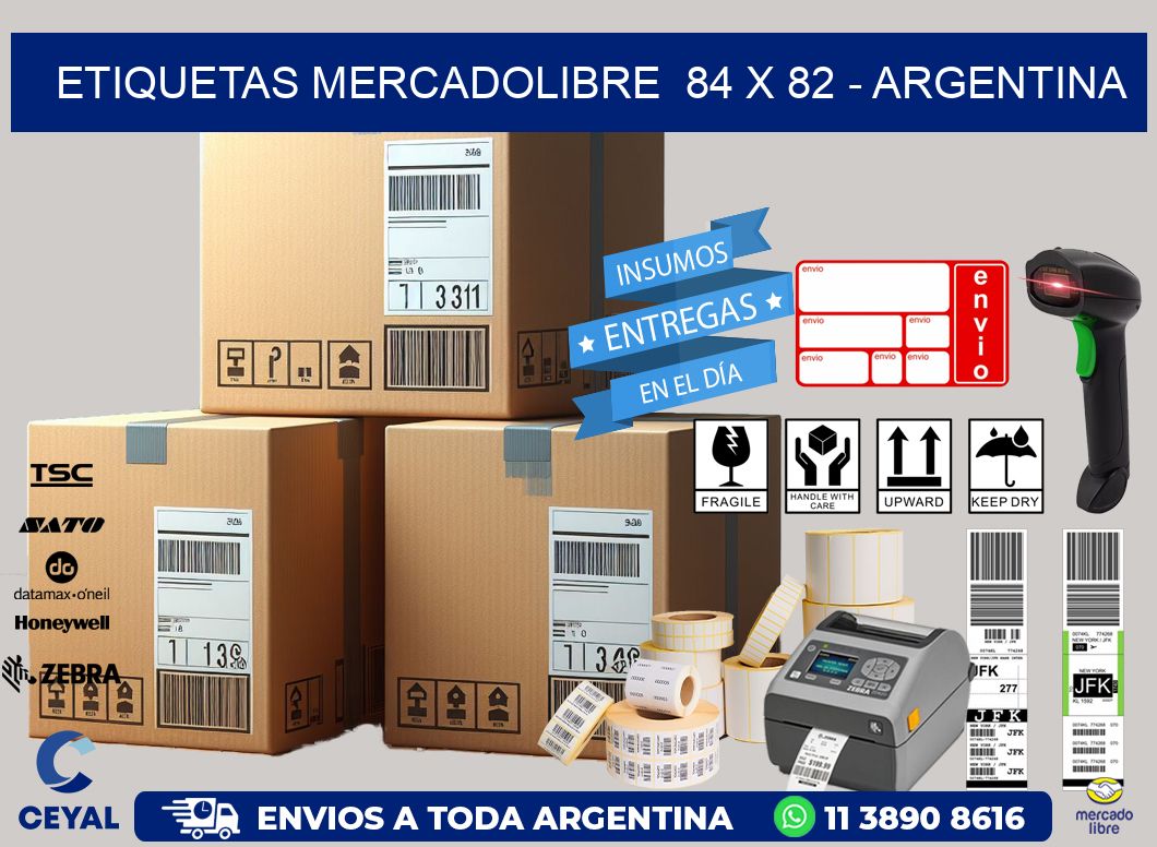 ETIQUETAS MERCADOLIBRE  84 x 82 - ARGENTINA