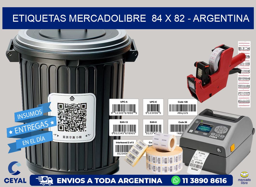 ETIQUETAS MERCADOLIBRE  84 x 82 – ARGENTINA