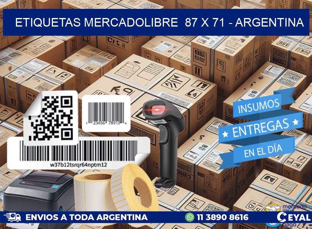 ETIQUETAS MERCADOLIBRE  87 x 71 - ARGENTINA