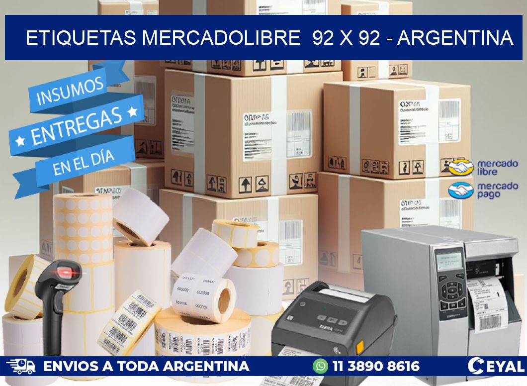 ETIQUETAS MERCADOLIBRE  92 x 92 – ARGENTINA