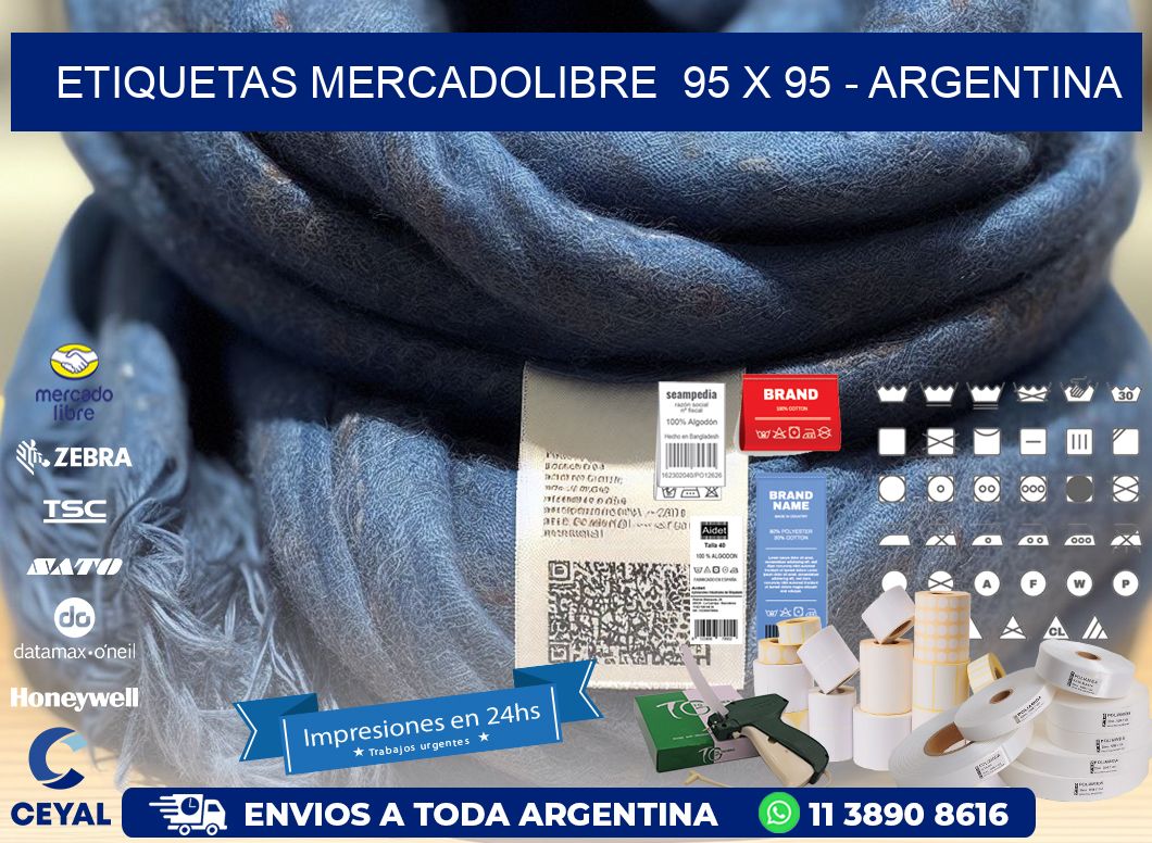 ETIQUETAS MERCADOLIBRE  95 x 95 - ARGENTINA