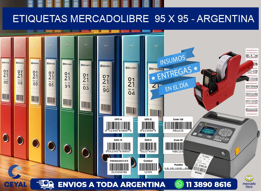 ETIQUETAS MERCADOLIBRE  95 x 95 - ARGENTINA