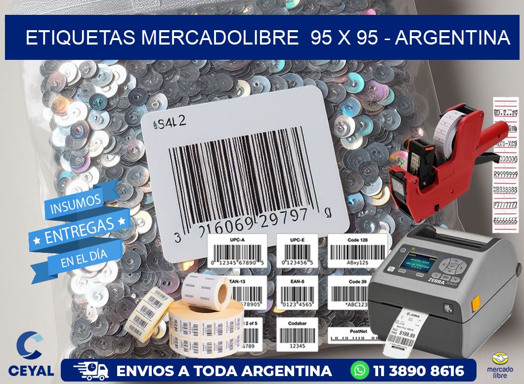 ETIQUETAS MERCADOLIBRE  95 x 95 - ARGENTINA