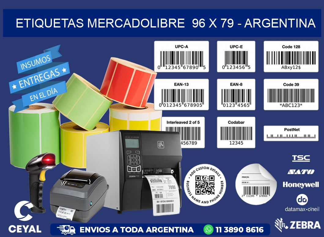 ETIQUETAS MERCADOLIBRE  96 x 79 - ARGENTINA