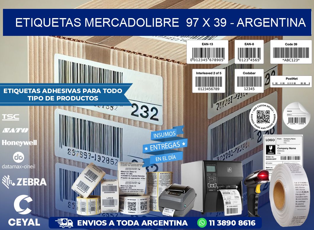 ETIQUETAS MERCADOLIBRE  97 x 39 – ARGENTINA